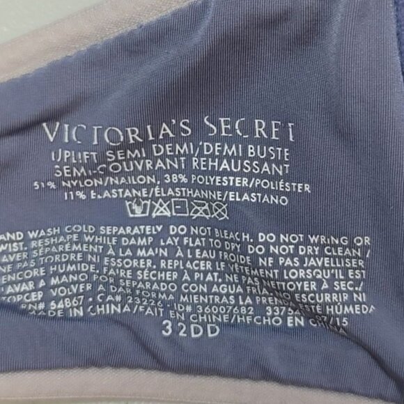 Victorias Secret Uplift Semi Demi Bra Purple 32DD Lightly Lined Seamless Adj - Picture 8 of 8